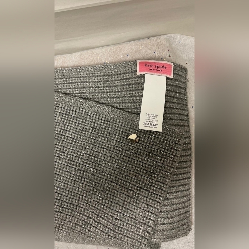 New Kate Spade Infinity Scarf Grey